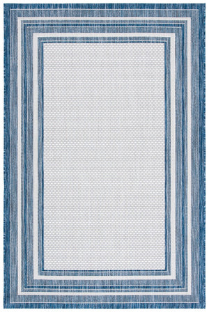 Safavieh Courtyard 8475 Power Loomed Indoor / Outdoor Rug Ivory / Navy 10' x 10' Square