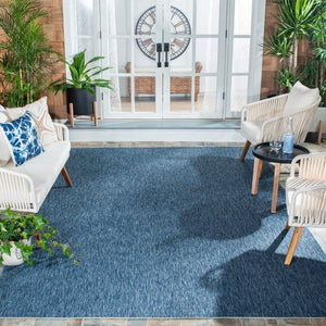 Safavieh Courtyard 8520 Power Loomed Indoor / Outdoor Rug Navy / Navy 10' x 14'