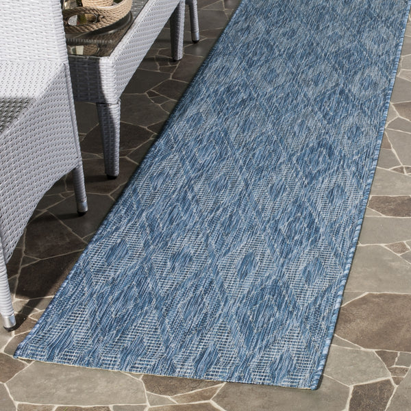 Safavieh Courtyard 8522 Power Loomed Indoor / Outdoor Rug Navy / Navy 10' x 14'