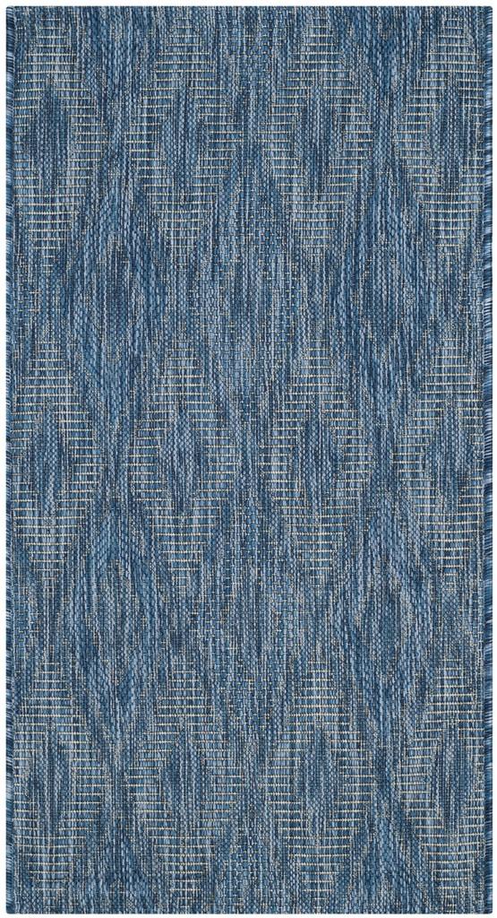 Safavieh Courtyard 8522 Power Loomed Indoor / Outdoor Rug Navy / Navy 10' x 14'