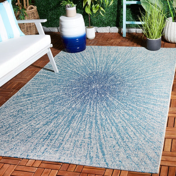 Safavieh Courtyard 8524 Power Loomed 88% Polypropylene, 12% Polyester Indoor / Outdoor Rug Grey / Navy CY8524-36812-6