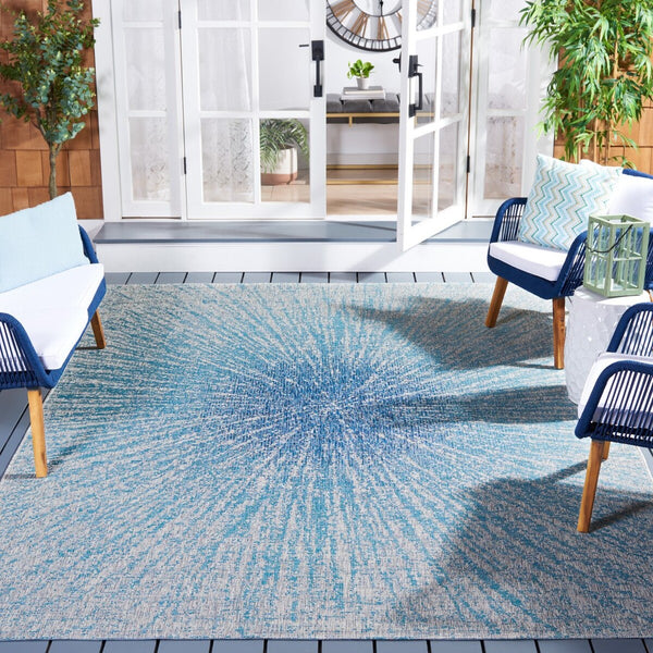 Safavieh Courtyard 8524 Power Loomed 88% Polypropylene, 12% Polyester Indoor / Outdoor Rug Grey / Navy CY8524-36812-6