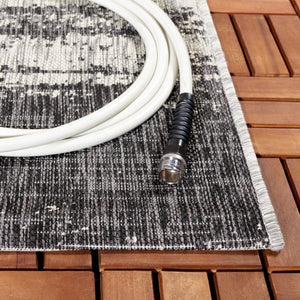 Safavieh Courtyard 8526 Power Loomed 88% Polypropylene, 12% Polyester Indoor / Outdoor Rug Grey / Black CY8526-37612-8
