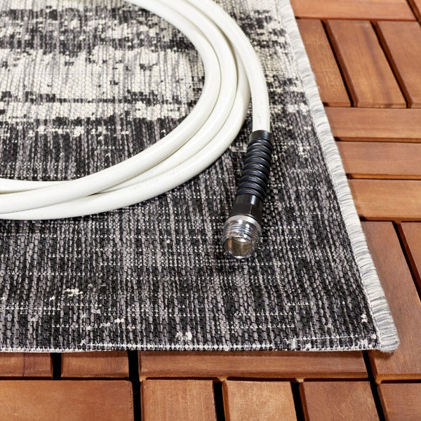 Safavieh Courtyard 8526 Power Loomed 88% Polypropylene, 12% Polyester Indoor / Outdoor Rug Grey / Black CY8526-37612-8