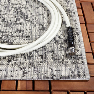Safavieh Courtyard 8795 Power Loomed 88% Polypropylene, 12% Polyester Indoor / Outdoor Rug Grey / Black CY8795-37612-8