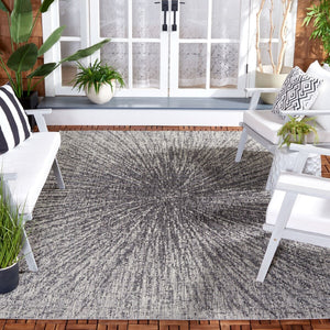 Safavieh Courtyard 8795 Power Loomed 88% Polypropylene, 12% Polyester Indoor / Outdoor Rug Grey / Black CY8795-37612-8
