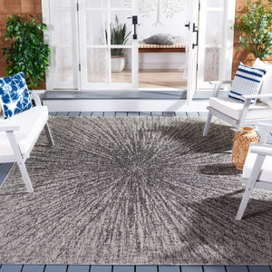 Safavieh Courtyard 8795 Power Loomed 88% Polypropylene, 12% Polyester Indoor / Outdoor Rug Grey / Black CY8795-37612-8