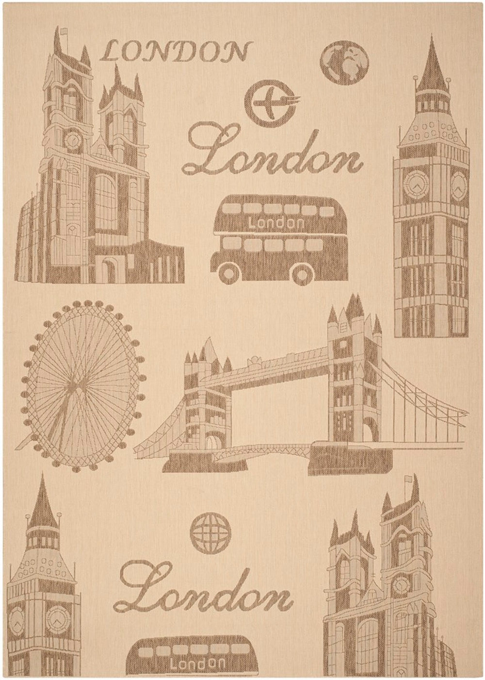 Safavieh London Outdoor POWER LOOMED  Rug Brown / Beige CY9142B-4