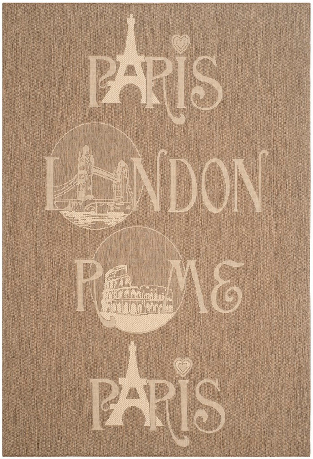 Safavieh Destinations Outdoor POWER LOOMED  Rug Brown / Beige CY9143B-4