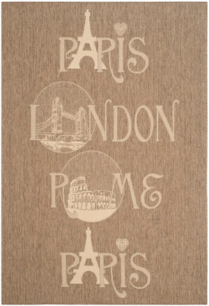 Safavieh Destinations Outdoor POWER LOOMED  Rug Brown / Beige CY9143B-4