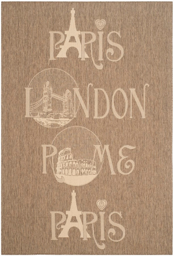 Safavieh Destinations Outdoor POWER LOOMED  Rug Brown / Beige CY9143B-4