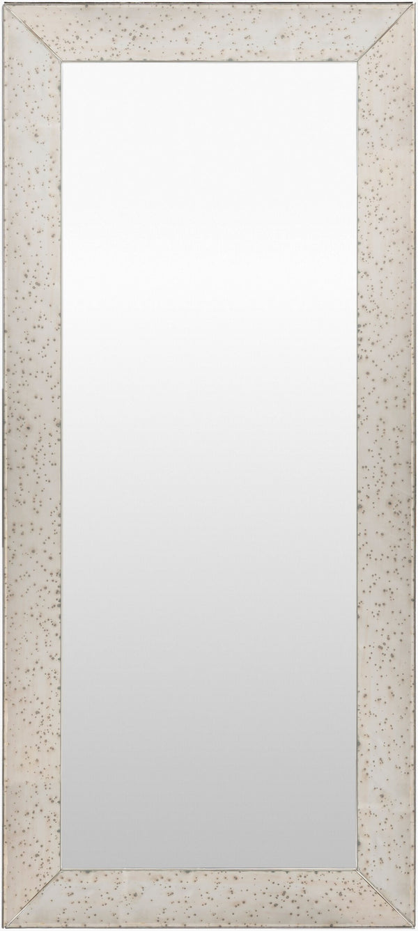 Surya Crystalline Minimalist Modern 15"H X 24"W Mirror – Elegant Design For Timeless Home Decor Style Frame, Metallic ,Silver Mirror Cya105-4420