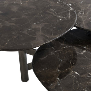 Bernhardt Bernhardt Nez Emperador Marble Cocktail Table — Multi-Level Organic Silhouette, Graphite Base 321026