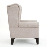 Christopher Knight Home® - Noble House - Laird Traditional Winged Beige Fabric Accent Chair