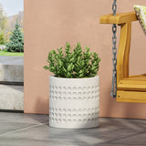 Christopher Knight Home® - Noble House - Morelos Outdoor Small Cast Stone Planter, Antique White