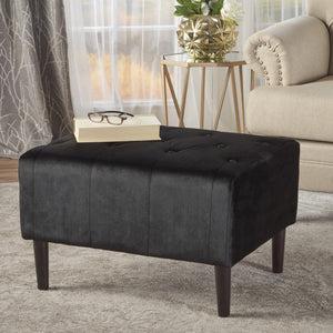 Christopher Knight Home® - Noble House - Kimiko Tufted Black Velvet Ottoman