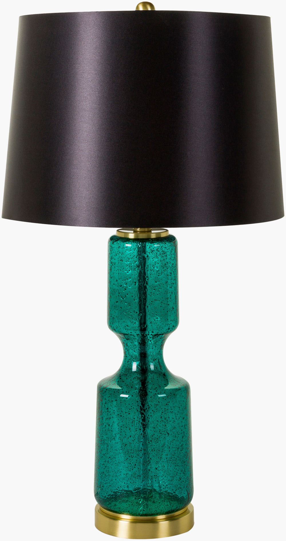 Surya Carlyle Modern Accent Table Lamp – 30" Tall, Sleek Metal Design With Black Linen Shade For Chic Rooms Body, Blue,Base, Metallic ,Brass,Shade (Outside), Black,Shade (Inside), White,Finial, Metallic ,Brass,Harp, Metallic ,Brass,Cord, Translucent Glass,Iron,Linen,Polyester,Iron Cye-001