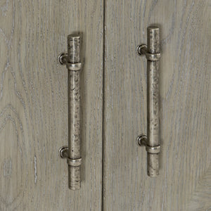 Bernhardt Bernhardt Albion Buffet Pewter Finish — Breakfront White Oak Storage Console With Soft-Close Doors 311132