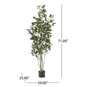 English Elm 180cm Artificial Laurel Tree Lifelike Faux Foliage Floor Plant for Living Room Decor 70538.00