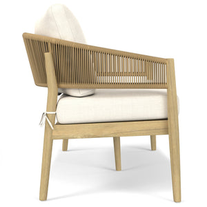 English Elm Bayshore Outdoor Sofa Natural – Handcrafted Acacia & Rust‑Resistant Aluminum, Weather‑Resistant Fabric B136P159390