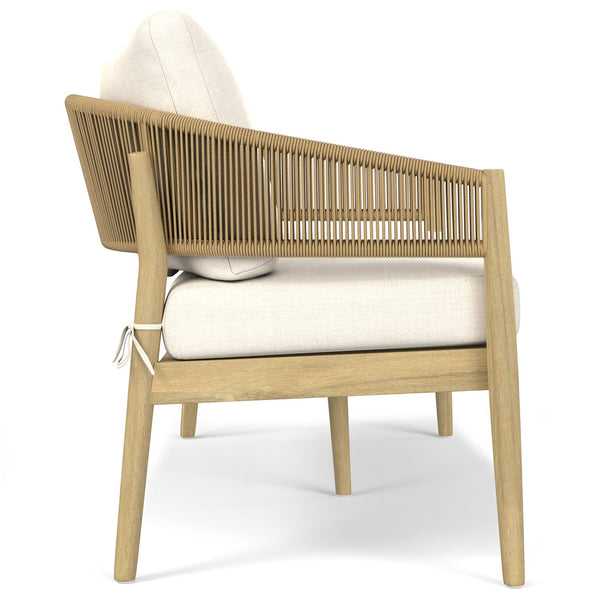 English Elm Bayshore Outdoor Sofa Natural – Handcrafted Acacia & Rust‑Resistant Aluminum, Weather‑Resistant Fabric B136P159390