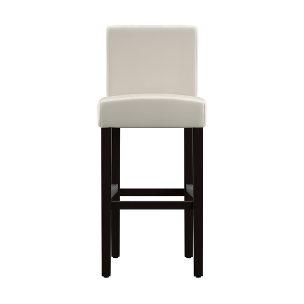 Homelegance By Top-Line Leander Faux Leather High Back Bar Stools (Set of 2) White Rubberwood