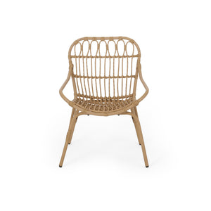 English Elm Harlem Faux Rattan Accent Chair Set of Two Bohemian Iron Frame Indoor Outdoor Seating 70654.00LBRN