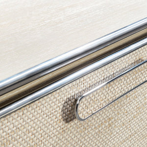 Bernhardt Bernhardt Camille Sculptural Buffet Sideboard With Woven Fiber Doors, Ash Top & Polished Steel Trim 357132