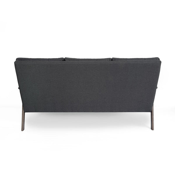 English Elm Christopher Knight Home® - Athena Charcoal Grey Mid-Century 3-Seater Waffle Stitch Tufted Sofa with Rubberwood Legs, 66" 65344.00BLK