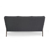 Christopher Knight Home® - Noble House - Duluth Mid Century Waffle Stitch Tufted Accent Sofa with Rubberwood Legs - Black and Walnut Finish