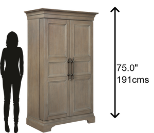 Hekman Furniture 695262 Passport Wooden Bar Cabinet - Elegant Wine Storage With Hide-a-bar Design And Auto-on Light Aged Grey Passport Wine & Bar Cabinet 695262