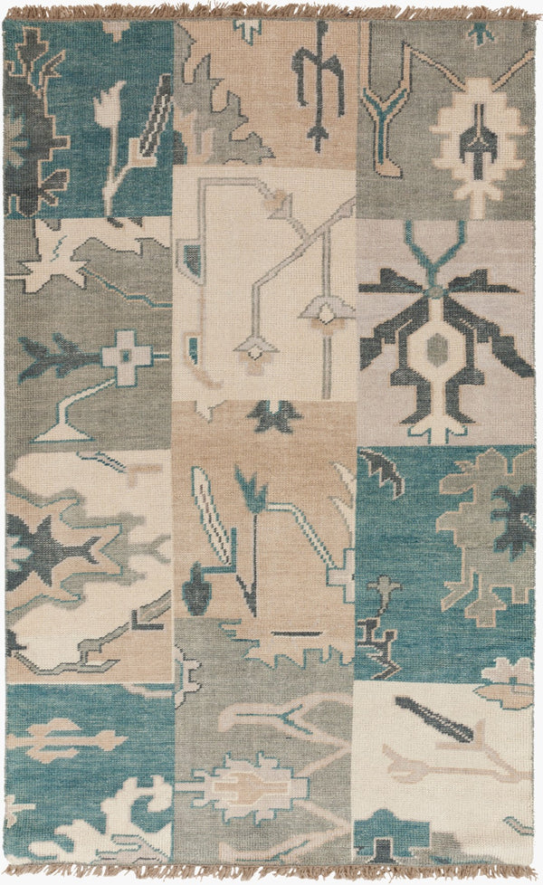 Surya Cypress Handmade 5' X 8' Wool Rug - Durable, Hand-knotted Indian Design For Timeless Elegance Deep Teal Wool Cyp1006-58