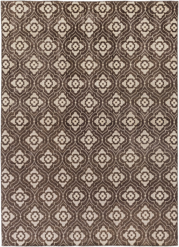 Surya Cypress Handmade 5' X 8' Wool Rug - Durable, Hand-knotted Indian Design For Timeless Elegance Dark Brown Wool Cyp1013-811