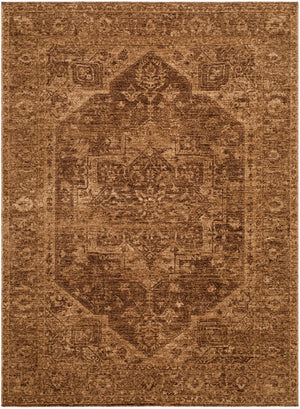 Livabliss Cyrus Medallion Style Polyester Area Rug with Fringe Edge for Living Room Decor Brown, Tan 5'3" x 7' CYR2300-537