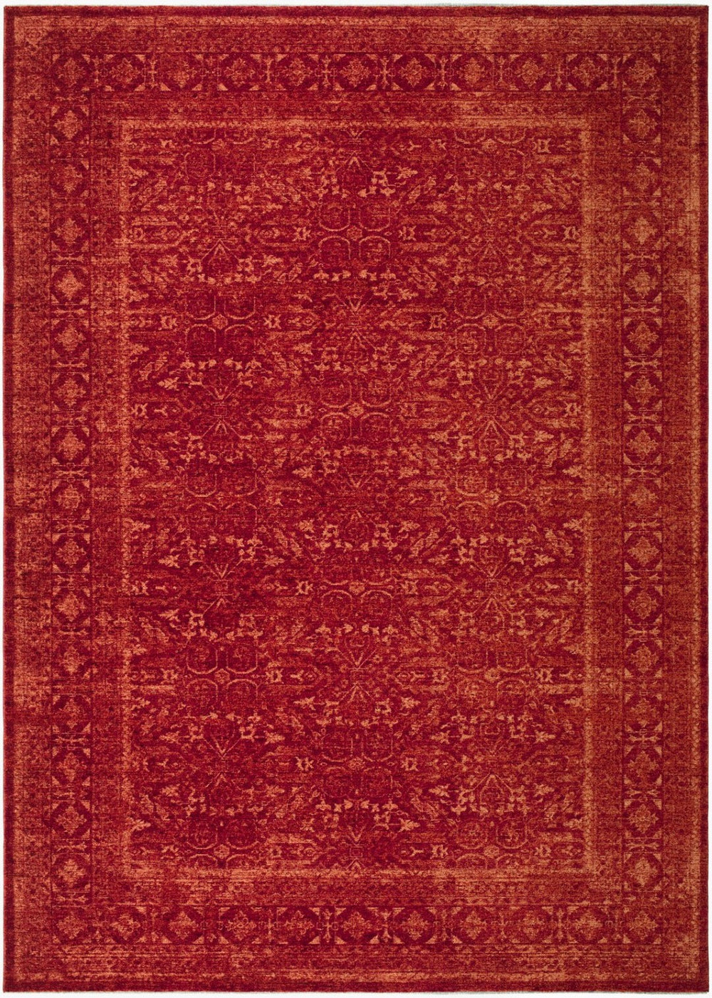 Livabliss Cyrus Traditional Fringe Border Polyester Area Rug for Living Room or Dining Space Rust, Burgandy 9' x 12' CYR2301-912