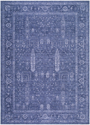 Livabliss Cyrus Traditional Fringe Area Rug Polyester Pile Turkey Woven Living Room Accent Dark Blue, Blue 9' x 12' CYR2304-912