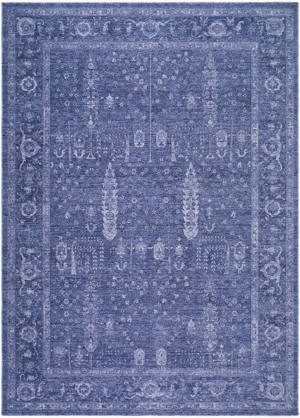 Livabliss Cyrus Traditional Fringe Area Rug Polyester Pile Turkey Woven Living Room Accent Dark Blue, Blue 9' x 12' CYR2304-912