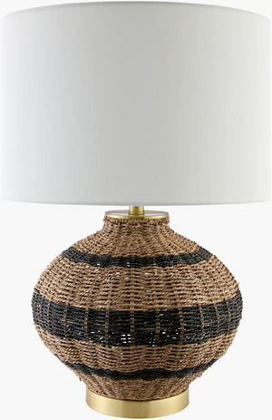 Livabliss Caylus Woven Rattan Table Lamp with Linen Shade for Bohemian Coastal Decor CYS-002