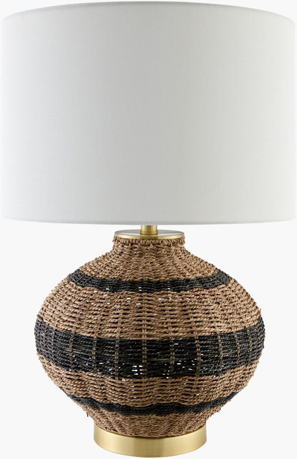 Livabliss Caylus Woven Rattan Table Lamp with Linen Shade for Bohemian Coastal Decor CYS-002