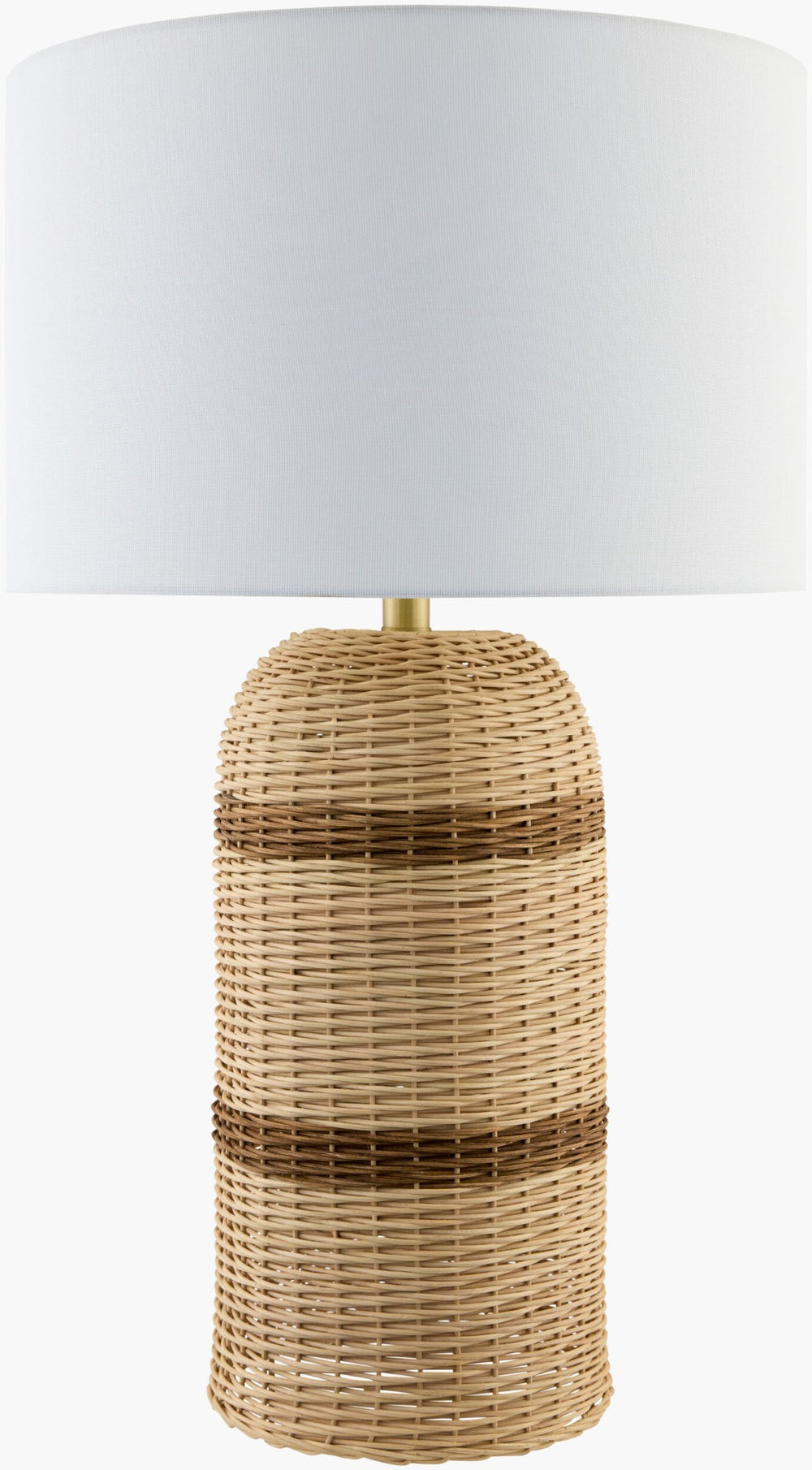 Livabliss Caylus Rattan Table Lamp with Linen Shade for Bohemian Coastal Bedside Ambiance CYS-003