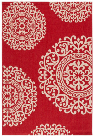 Safavieh Cys2018 Power Loomed Indoor / Outdoor Rug Red / Beige CYS6008-238-5176