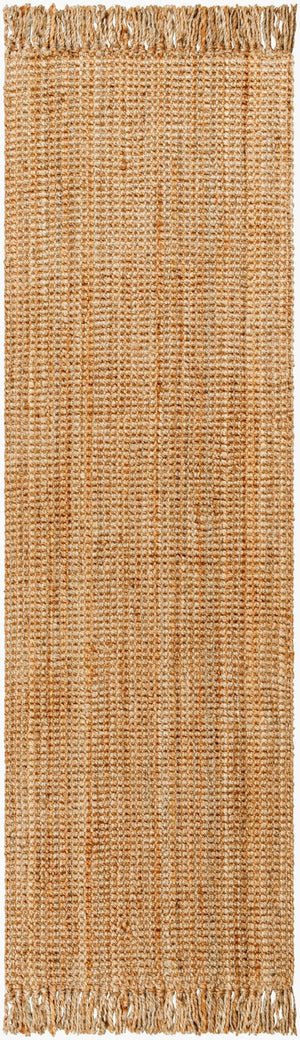 Livabliss Chunky Naturals Handwoven Jute Flatweave Area Rug for Bohemian Farmhouse Living Rooms Light Brown 2'6" x 16' CYT2300-2616