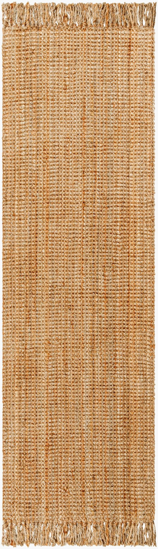 Livabliss Chunky Naturals Handwoven Jute Flatweave Area Rug for Bohemian Farmhouse Living Rooms Light Brown 2'6" x 16' CYT2300-2616