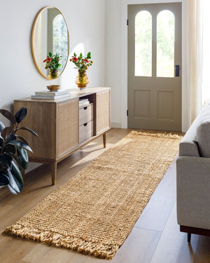 Livabliss Chunky Naturals Handwoven Jute Flatweave Area Rug for Bohemian Farmhouse Living Rooms Light Brown 5' x 7'6" CYT2300-576