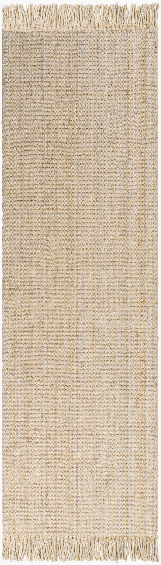 Livabliss Chunky Naturals Handwoven Jute Flatweave Rug Artisan Cottage Style for Living Rooms Cream 2'6" x 10' CYT2301-2610