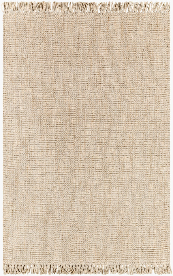Livabliss Chunky Naturals Handwoven Jute Flatweave Rug Artisan Cottage Style for Living Rooms Cream 6' x 9' CYT2301-69