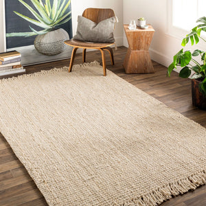 Livabliss Chunky Naturals Handwoven Jute Flatweave Rug Artisan Cottage Style for Living Rooms Cream 2'6" x 10' CYT2301-2610