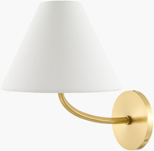 Livabliss Curvya Art Deco Metal Frame Linen Shade Wall Sconce for Bedroom or Living Room CYV-001