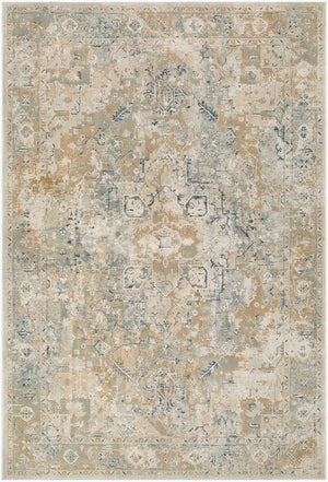 Livabliss Canyon Mid-century Modern Area Rug with Fringe Polypropylene Blend for Living Rooms Tan, Light Gray 6'7" x 9' CYY2303-679