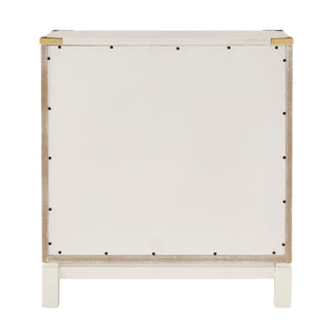 Homelegance By Top-Line Jameson 3-Drawer Gold Accent Nightstand White Wood